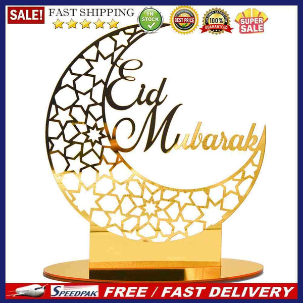 EID Mubarak Supplies Acrylic Islamic Muslim Ramadan Desktop Decorations Ornament