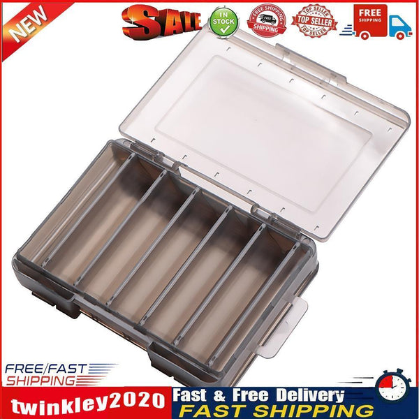 Fishing Lure Box Double Side Bait Case Organizer Fishing Tackle (S Grey) Newly