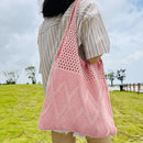 Knitting Women Underarm Shoulder Bag Large Capacity Totes Hobo Shopping Purses