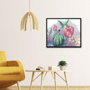14CT Printed Partial Cross Stitch DIY Bird Flower Hand Painting Room Decoration