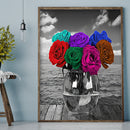 Diamond Painting 5D DIY Colorful roses Hat Full Round Drill Picture