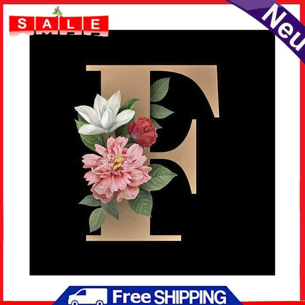 5D DIY Diamond Painting Flower Letter F Full Round Drill Mosaic Home Decoration
