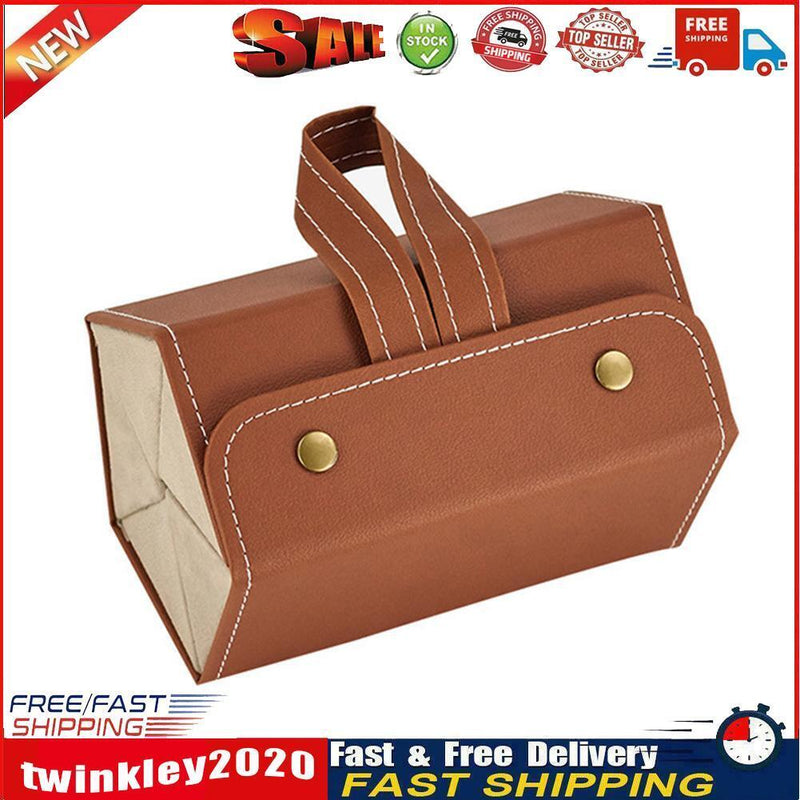 5 Grid Portable Glasses Display Box Folding Leather Sunglasses Bag (Brown) Newly