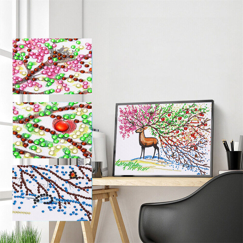 5D DIY Partial Special Shaped Drill Diamond Painting Elk Mosaic Kit Art Craft