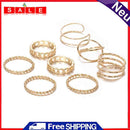 8pcs Simple Twist Rings Metal Retro Multilayer Knuckle Ring for Women Jewelry