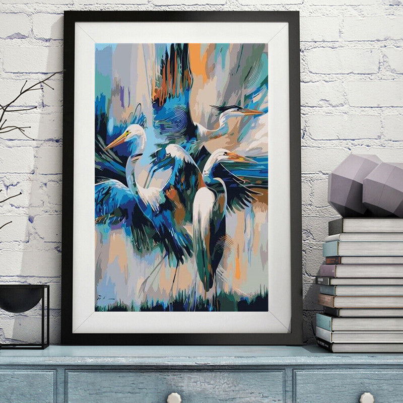 Frameless Oil Painting Picture By Number Crane Hand Painted DIY Home Wall Decor