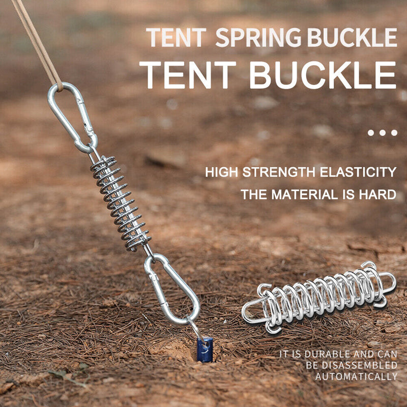 5pcs Stainless Steel Wind Rope Buckle Spring Awning Hook Buckles for Camping