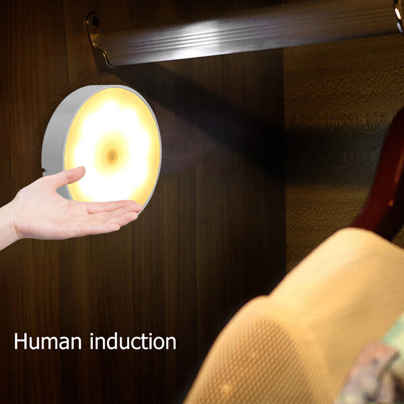 Round LED Night Light Human Body Induction Lamp for Living Room Bedroom Lighting