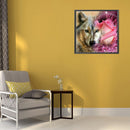 5D Diamond Painting Rose Wolf Full Round Rhinestone DIY Home Decoration Gif