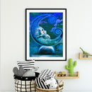 11CT Printed Full Cross Stitch DIY Moon Sky Hand Painting Living Room Decoration