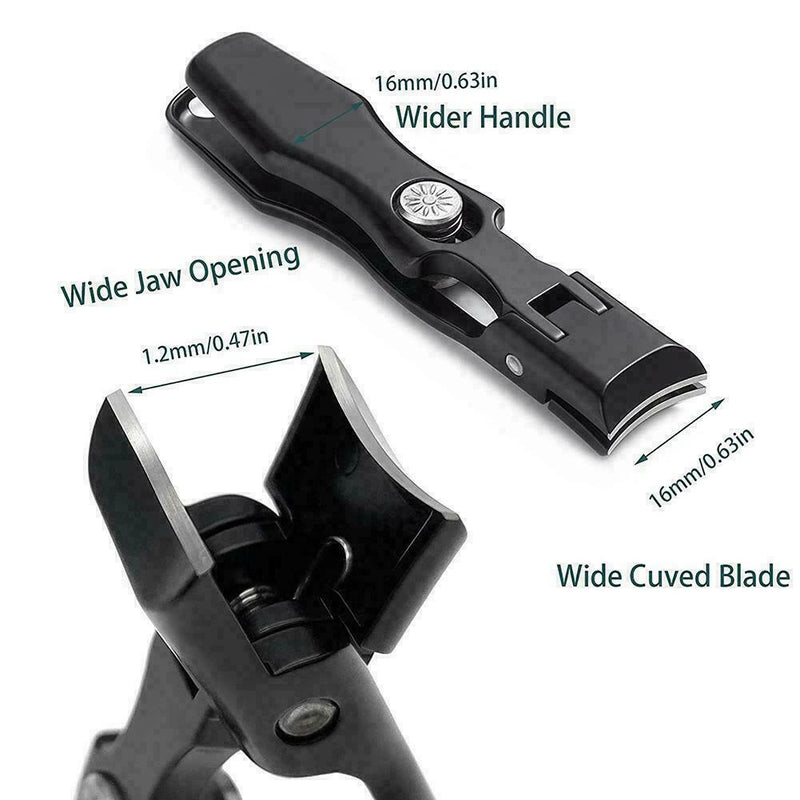 Nail clippers Black Matte Steel Fingernail & Thick C5X4 Anti-splash. Q7J0