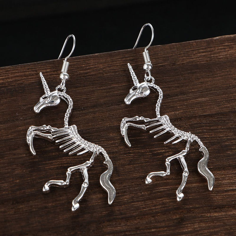 Wedding Party Girl Skeleton Drop Earrings Novel Dangle Earrings Horse Pendant