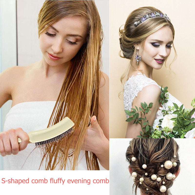 S Shape Fluffy Evening Hair Comb Scalp Massage Updos Curly Detangling Hair