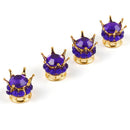 4x Car Rhinestone Wheel Tire Valve Caps Tyre Rim Stem Air Cover (Purple) Newly