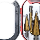 6pcs Triangular Shank Straight Groove Step Drill +Saw Drills Set (Boxed) Newly