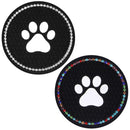 Bling Dog Paw Anti Slip Mats Interior Accessories Cup Holder Car Coasters