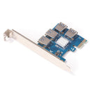 USB3.0 PCI-E 1 to 4 Riser for BTC Mining Miner PCI Express Multiplier Card Newly