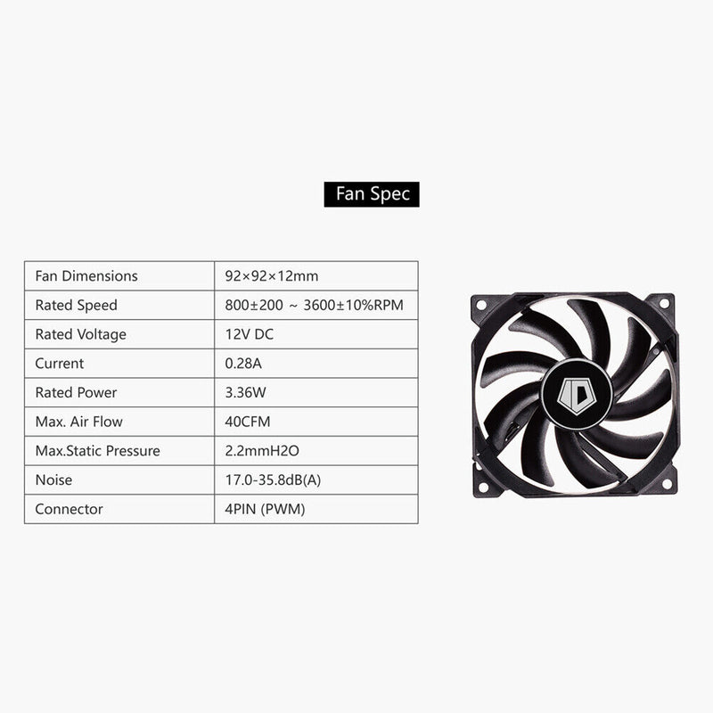 ID-COOLING IS-30 CPU Cooler with Quiet PWM Fan 4 Direct Contact Heatpipes Newly