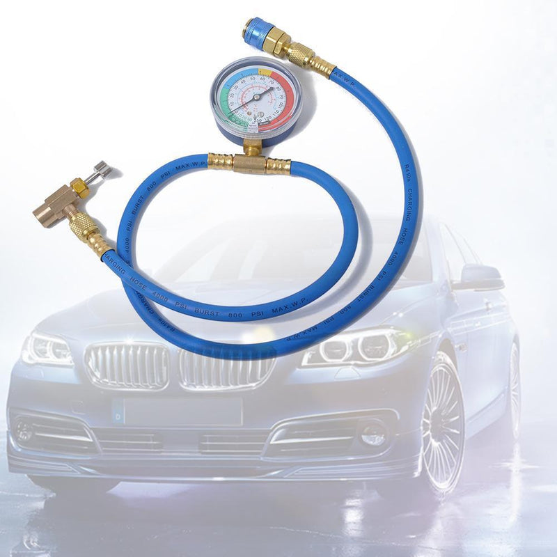Asipropic Car AC Air Conditioning Coolant R134 A Recharge Hose w/pressure gauge