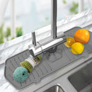 Kitchen Faucet Mat Silicone Sink Splash Guard Counter Draining Pad (Grey) Newly
