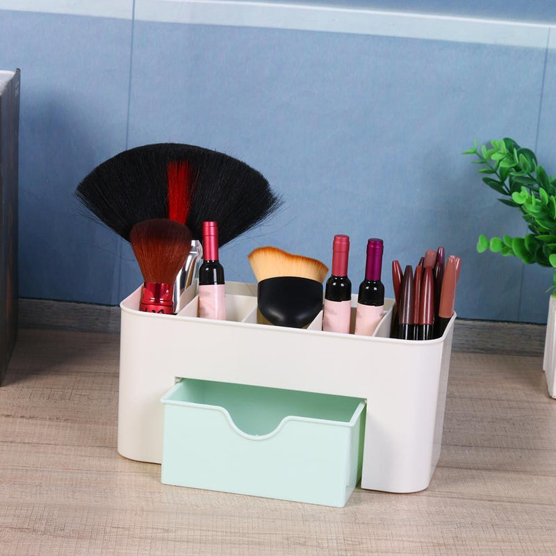Desktop 6 Grid Makeup Organizer Storage Cosmetic Drawer Case(Light Green) Newly