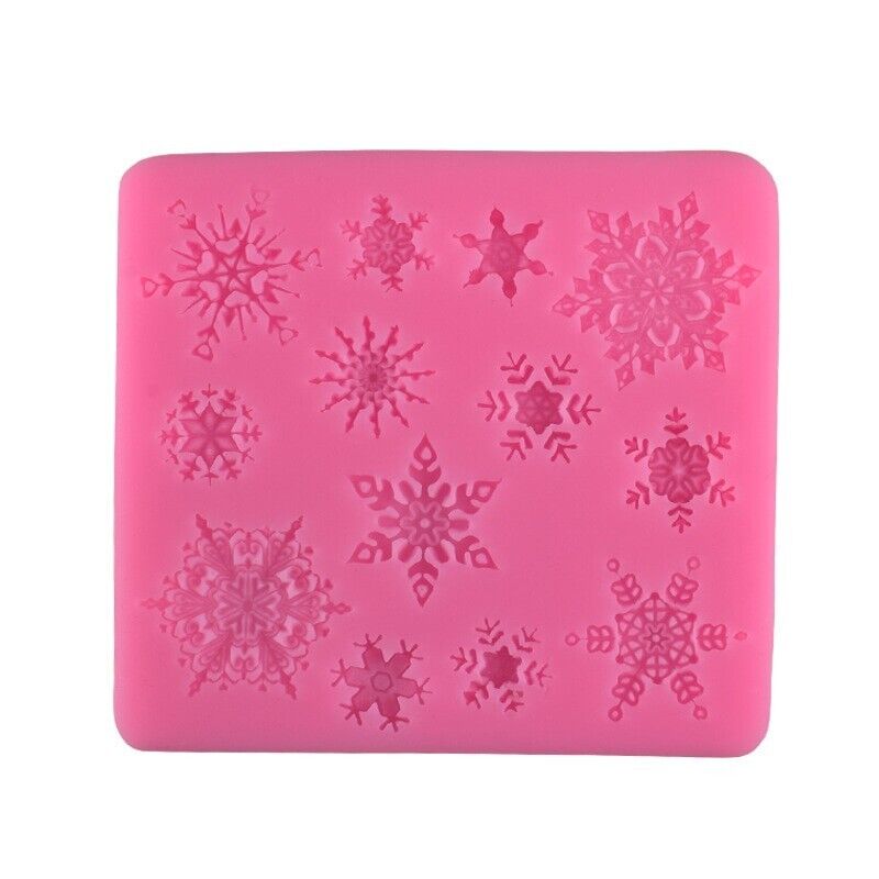 Winter Snowflake Stars Silicone Fondant Mold Cake Decorating Border Baking Icing