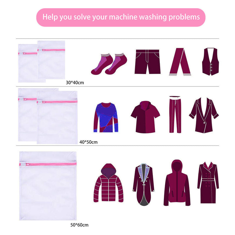 Machine Wash Net Bag Zippered Polyester Material Protective Laundry Bag Set