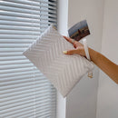 Women PU Thread Envelope Bag Solid Color Zipper Luxury Clutch Purse (White)