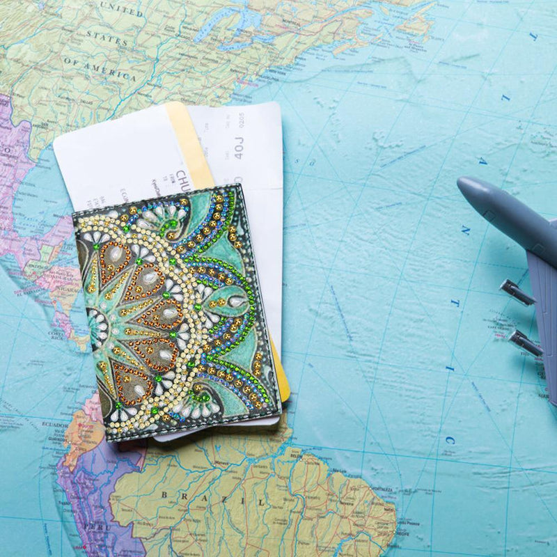 DIY Special Shaped Diamond Painting Leather Travel Passport Cover Protector Gift