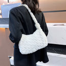 Women Soft Warm Plush Handbags Fluffy Underarm Bags Shoulder Top-handle Bags