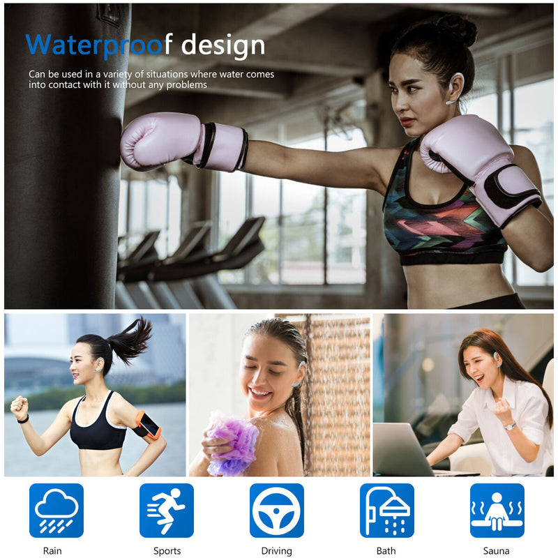 Bone Conduction Headphone Bluetooth-compatible 4.1 with Mic Lightweight Open-Ear