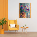 Colorful Cat Oil Paint By Numbers Kit DIY Acrylic Painting on Canvas Frameless