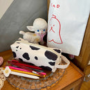 School Cow Print Pencil Case Bag Stationery Bag Storage Pouch School Supplies