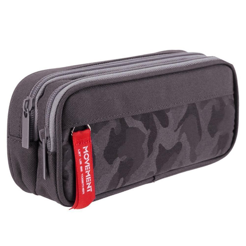 Large Capacity Multi-function Canvas Pencil Case Zipper Makeup Bag (Grey)