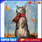 Cat in Scarf Oil Paint By Numbers Kit DIY Acrylic Painting on Canvas Decor