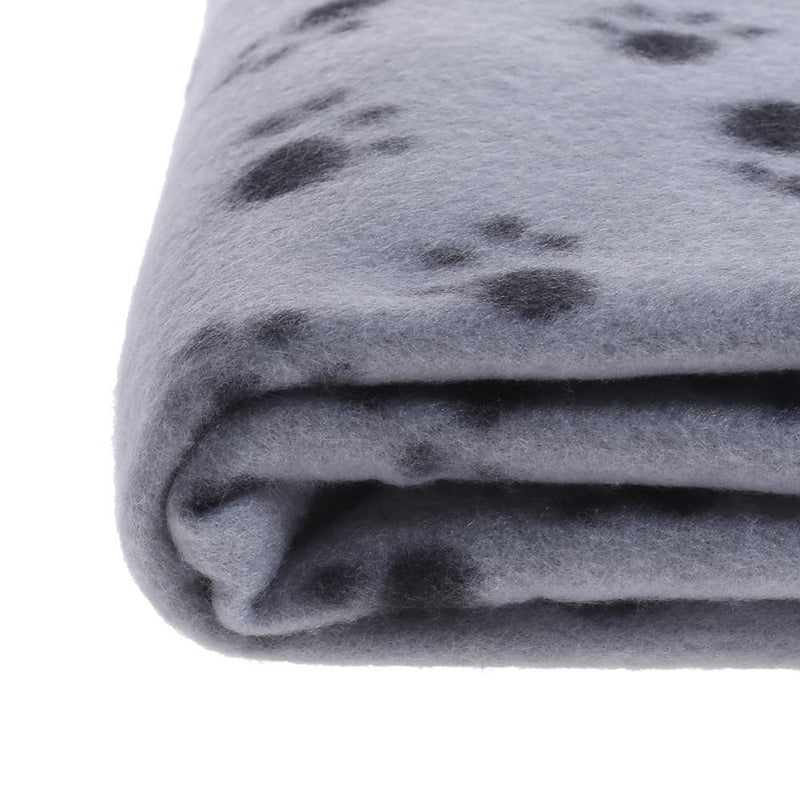 Pet Blanket Dog Puppy Cat Paw Print Soft Warm Fleece Bed Travel Basket Car