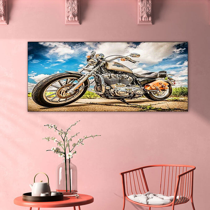Motorcycle Oil Paint By Numbers DIY Handpainted on Canvas Wall Picture Unfr