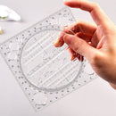 Multifunctional Rotatable Drawing Ruler Math Art Design Template (Black) Newly