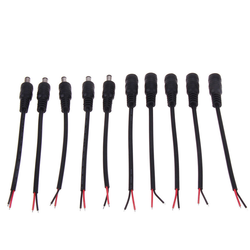 5pcs 5.5*2.1mm LED Light DC Male Wire with Lock Cable Buckle Male