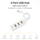 USB Hub 5Mbps High Speed Multi USB 2.0 Adapter 4 Port Splitter (White)