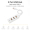 USB Hub 5Mbps High Speed Multi USB 2.0 Adapter 4 Port Splitter (White)