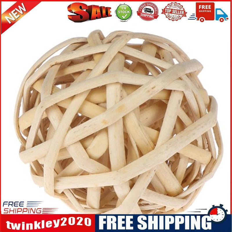 Small Animal Chew Grass Ball Pet Hamster Molar Tooth Clean Balls (Rattan)