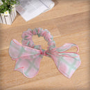 Cloth Elastic Hair Ring Rope Women Girls Bow Plaid Scrunchies Gauze Rubber Bands