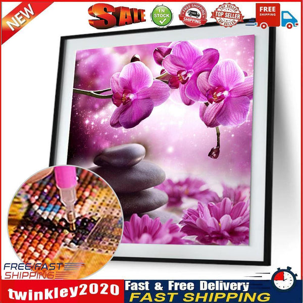 Phalaenopsis Stone 5D Diamond DIY Painting Craft Kit Home Decor Newly