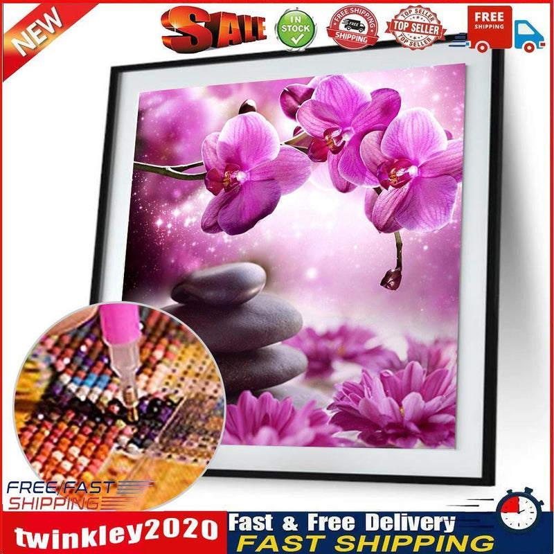 Phalaenopsis Stone 5D Diamond DIY Painting Craft Kit Home Decor Newly