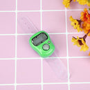 Stitch Marker Row Finger Ring Counter LCD Electronic Tally Counter (Green) Newly