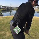 Mini Square Double-Sided Golf Ball Cleaning Towel w/ Carabiner Camo (Green)