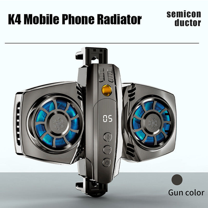K4 Mobile Phone Radiator Temperature Display Dual Game Cooling Fan (Gun) Newly