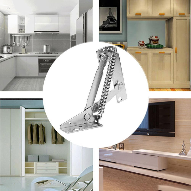 2pcs 80 Degree Spring Hinge Sofa Cabinet Door Lift Support Connect Folding