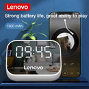 Bluetooth-Compatible Speaker Wireless Desktop Alarm Clock Player (White)